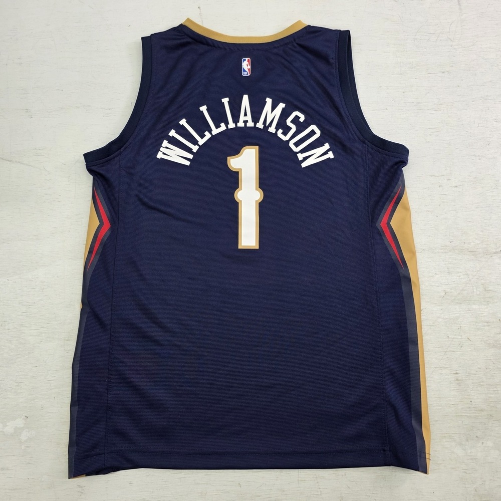 New Orleans Pelicans Jersey Blue Zion Williamson #1 Fanatics NBA Youth‎ Boys XL - Picture 5 of 8